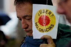 Taxi drivers strike in Malaga over ride sharing apps descends into violence