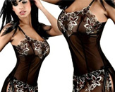 Illusion Lace Babydoll Dress Nightie