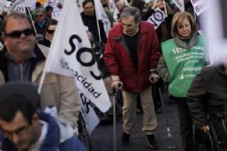 Disabled protest in Spain over austerity measures Disabled protest in Spain over austerity measures